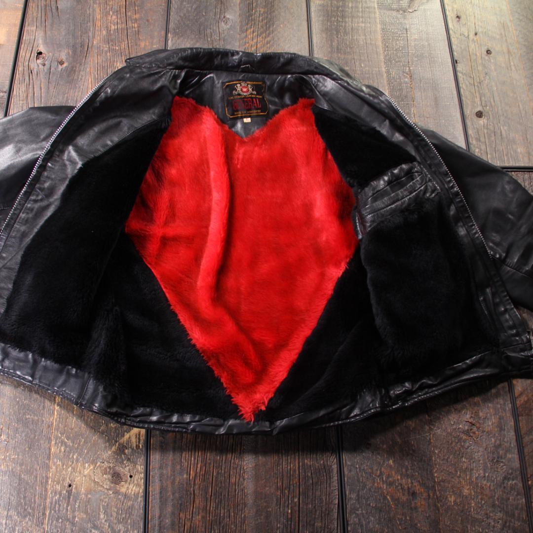 SP古着　訳あり　シングルライダース　レザージャケット　ブラック　L ボア裏地.