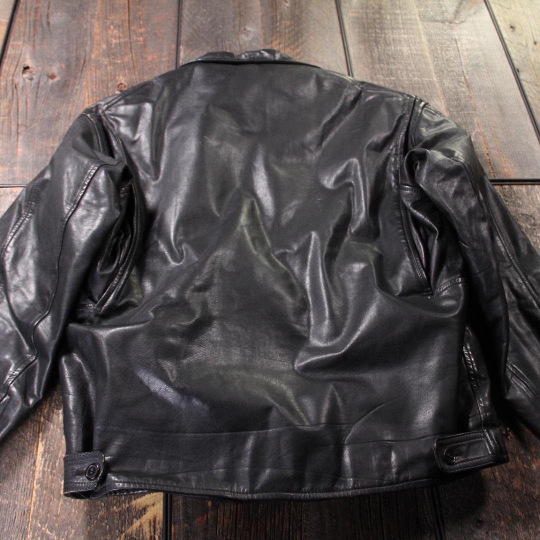 SP古着　訳あり　シングルライダース　レザージャケット　ブラック　L ボア裏地.