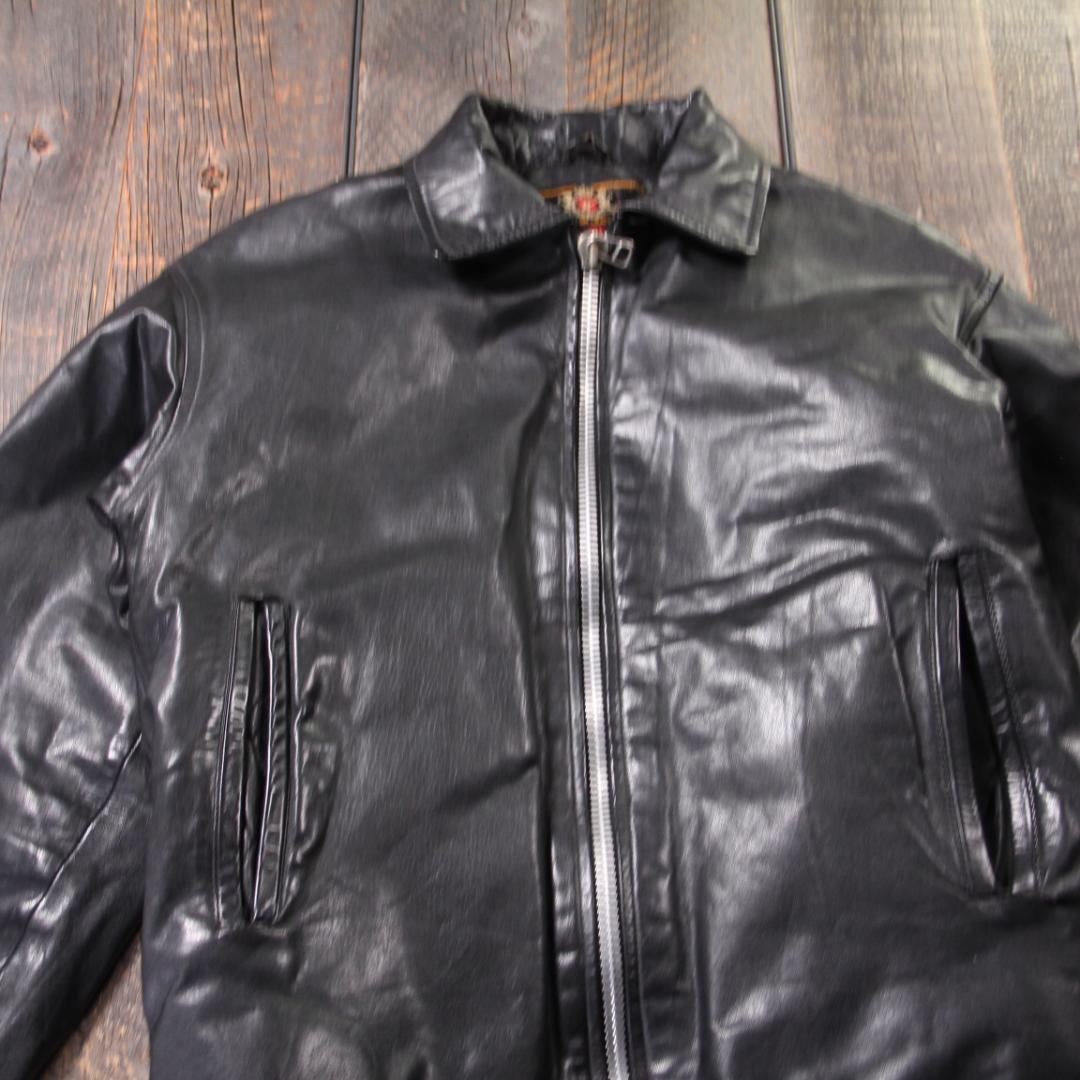 SP古着　訳あり　シングルライダース　レザージャケット　ブラック　L ボア裏地.