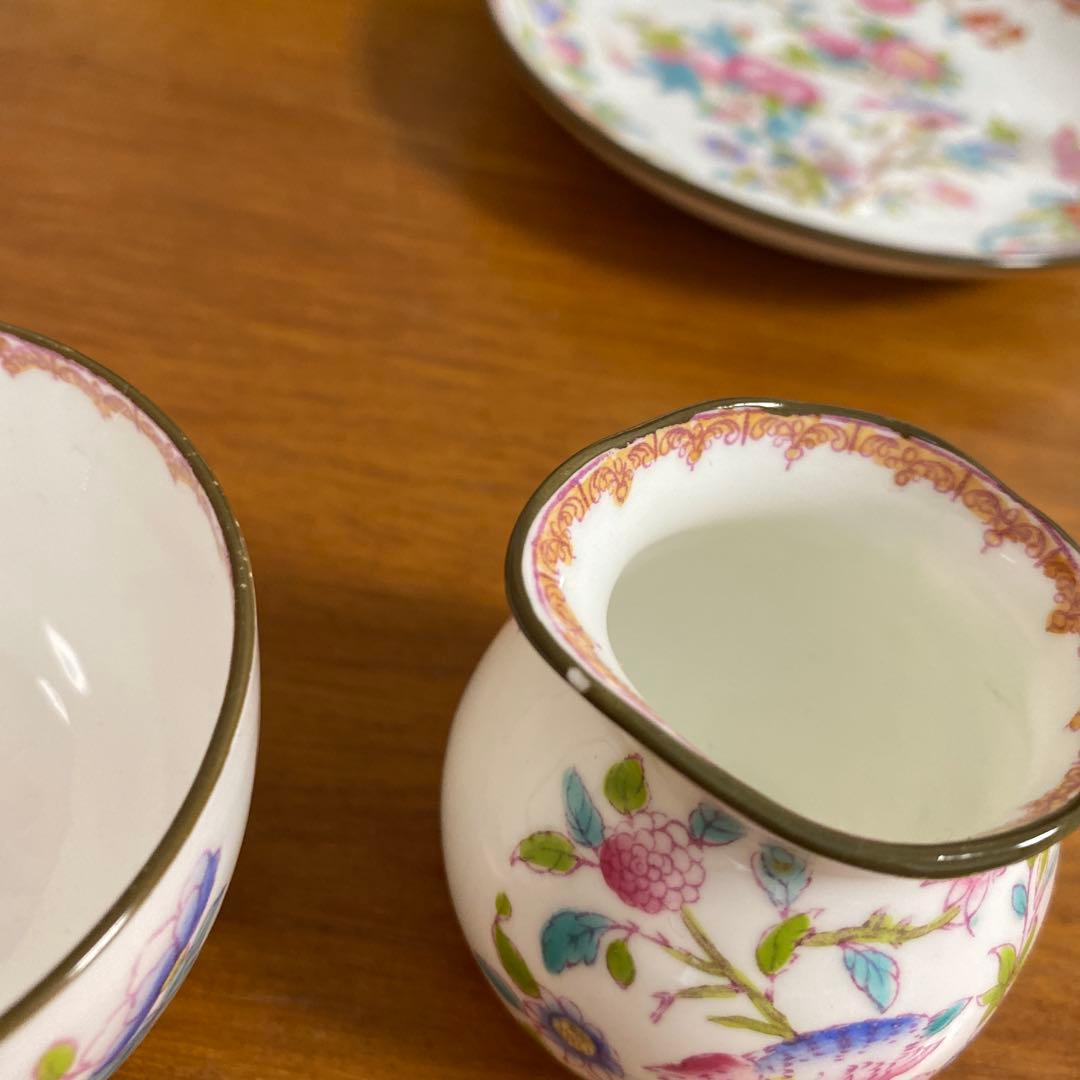 希少オールドミントン　カッコー　エナメルペイントの美しいティーセット　シノワズリ