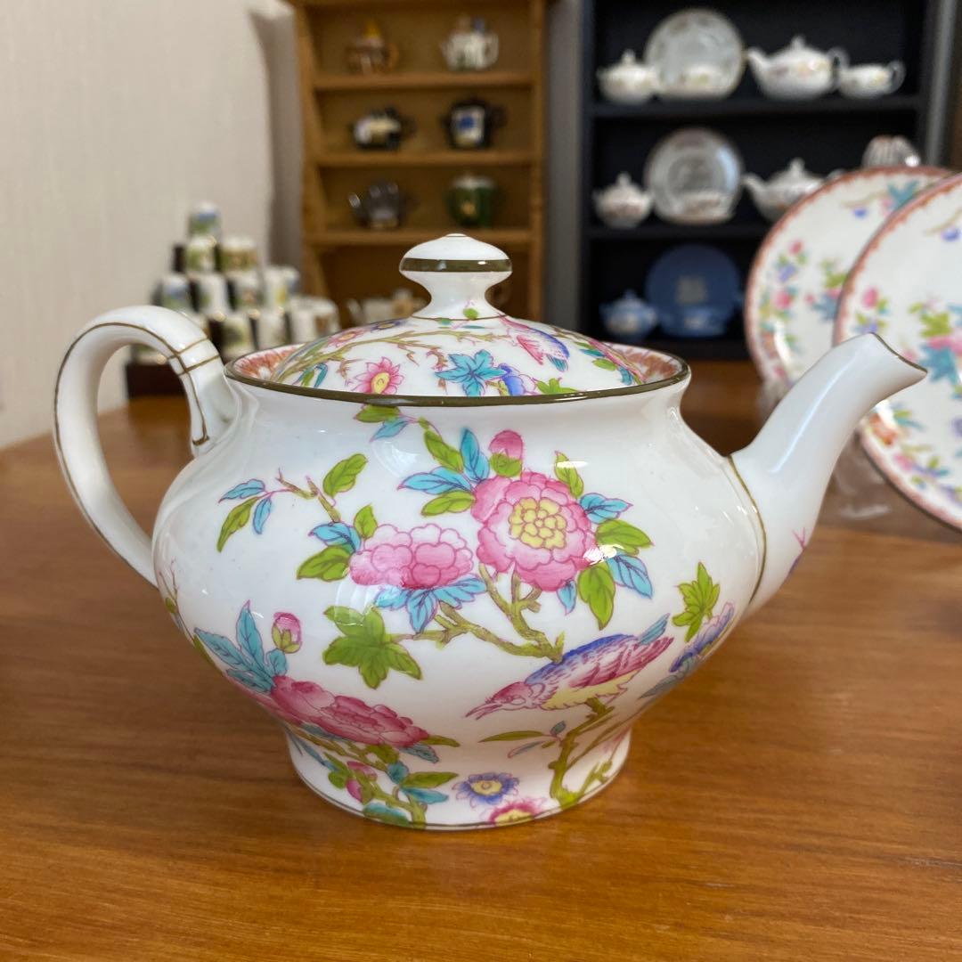 希少オールドミントン　カッコー　エナメルペイントの美しいティーセット　シノワズリ