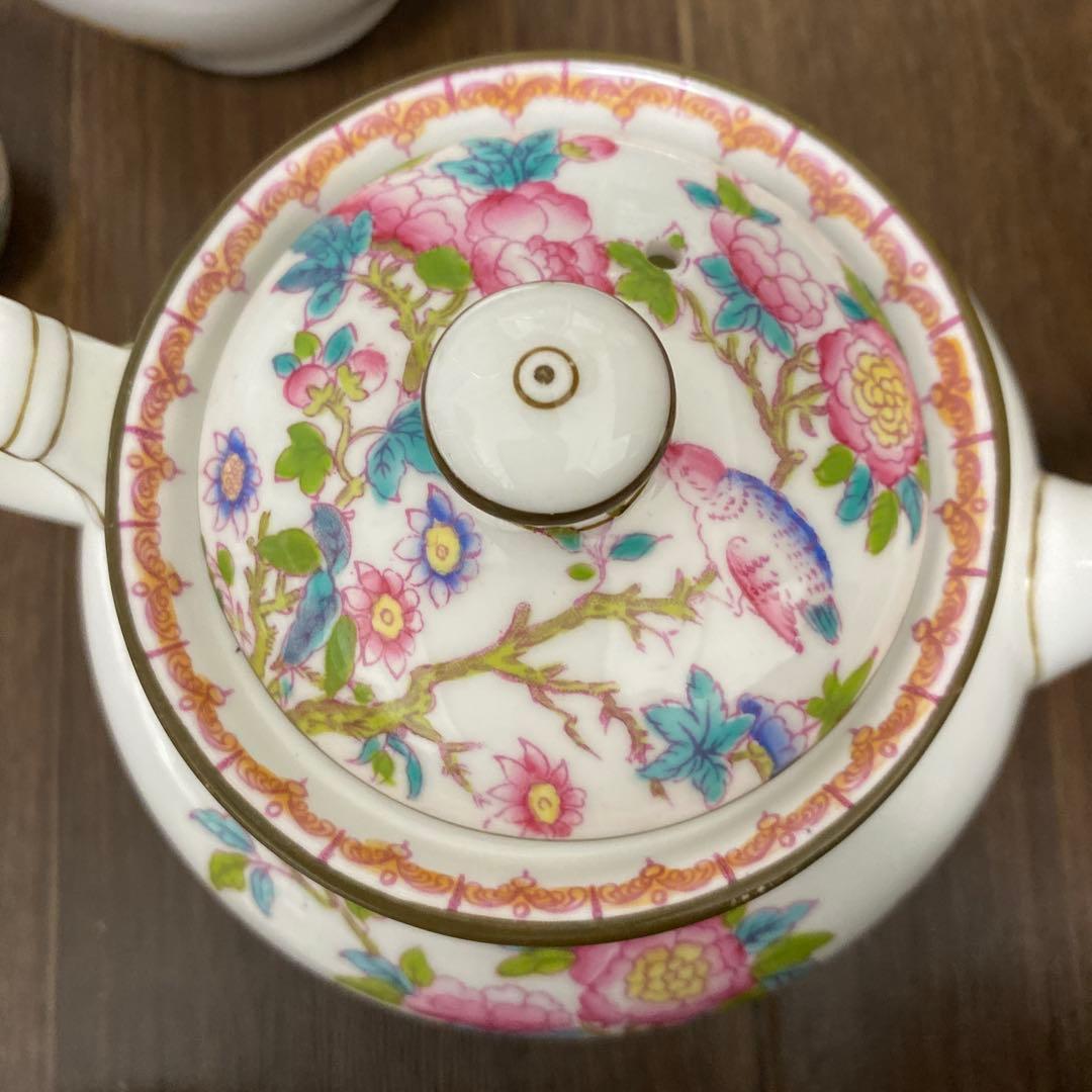 希少オールドミントン　カッコー　エナメルペイントの美しいティーセット　シノワズリ