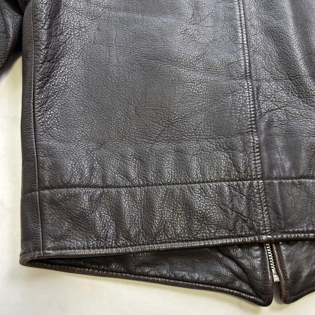 ポールスミス レザー トラッカージャケット 牛革 ブラウン系 L