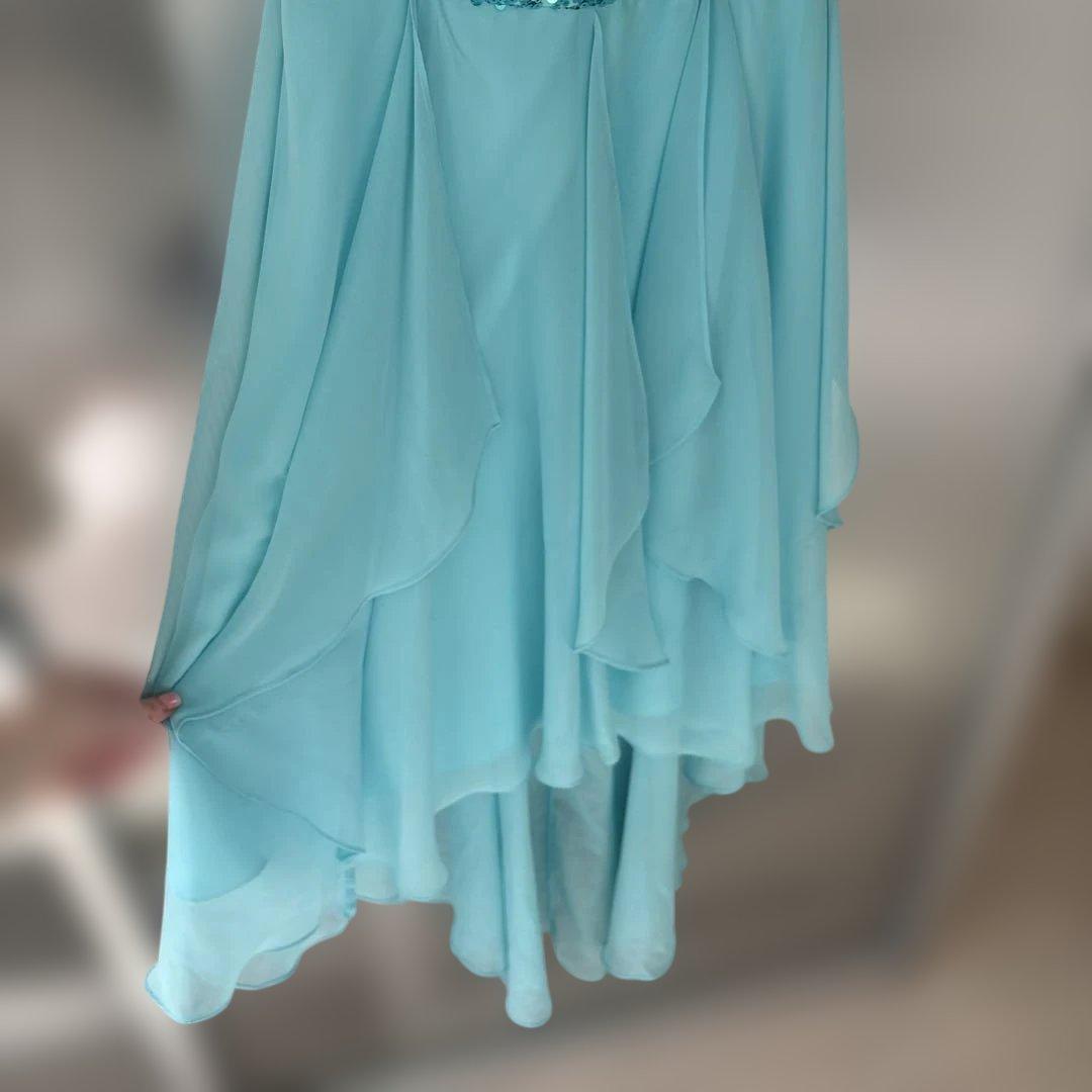 Vera Mont ヴェラモン スパンコールドレス ターコイズブルー