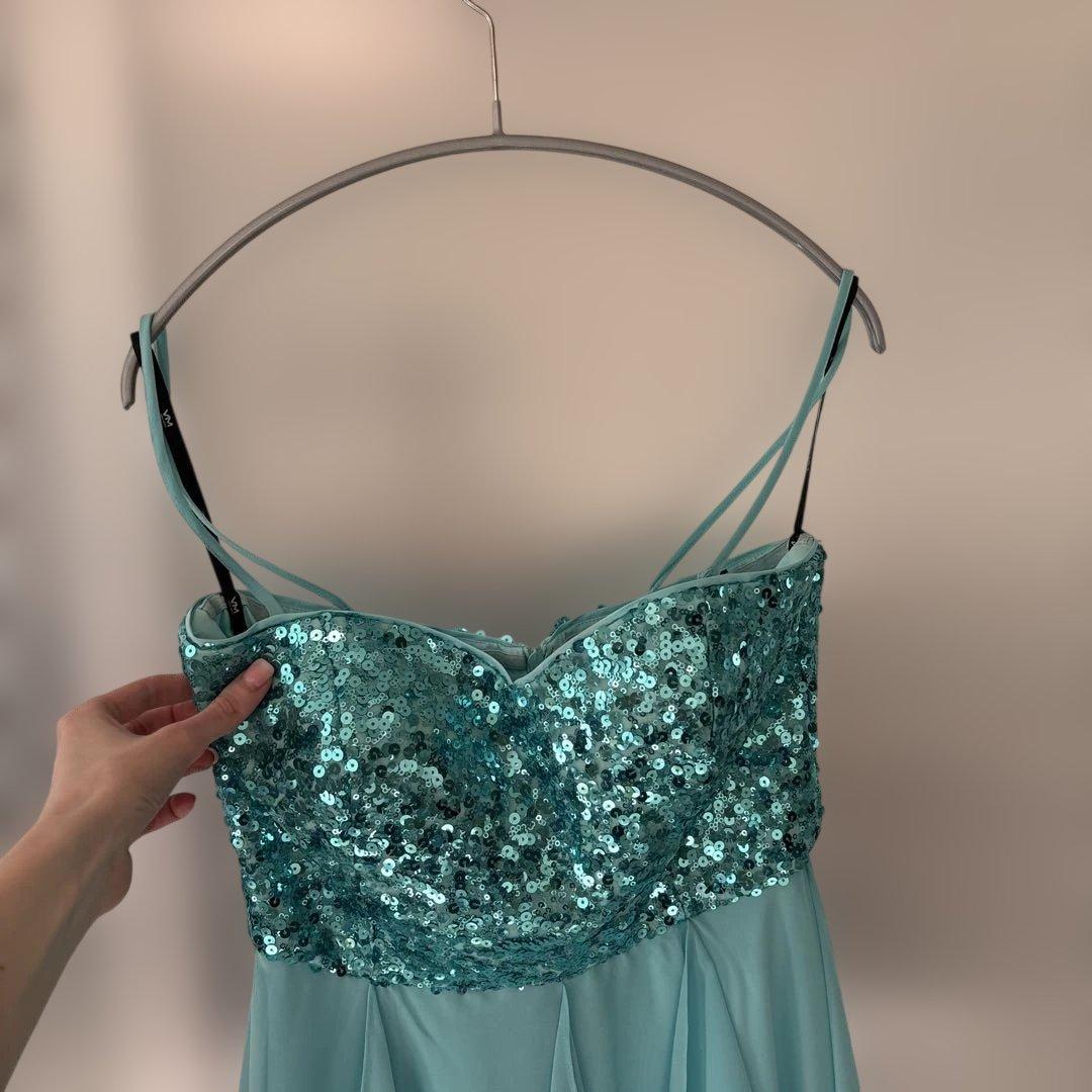 Vera Mont ヴェラモン スパンコールドレス ターコイズブルー