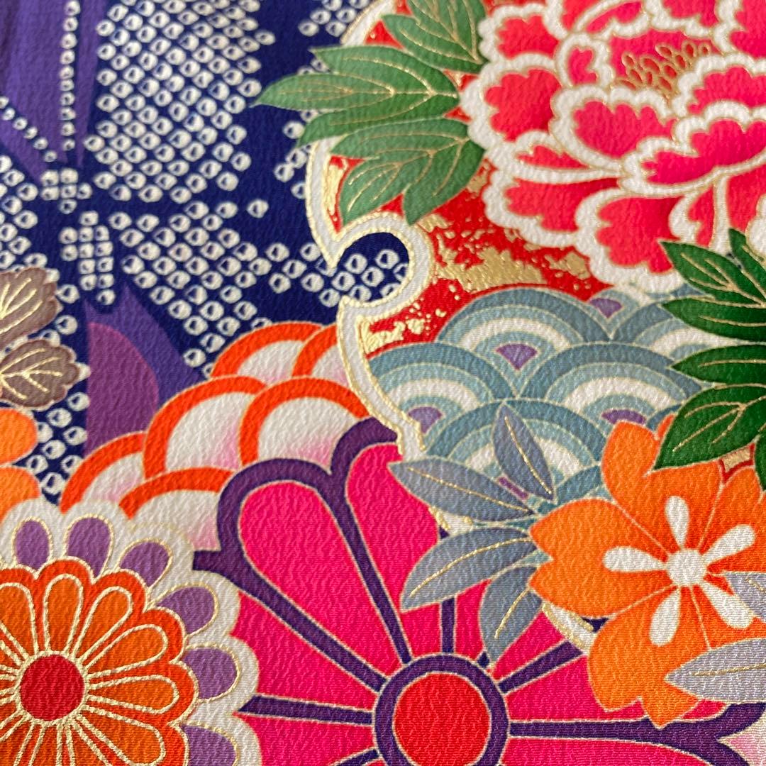 美品★キスミス★振袖★玉城ティナ×キスミス振袖★蝶々★花★青系★成人式★卒業式