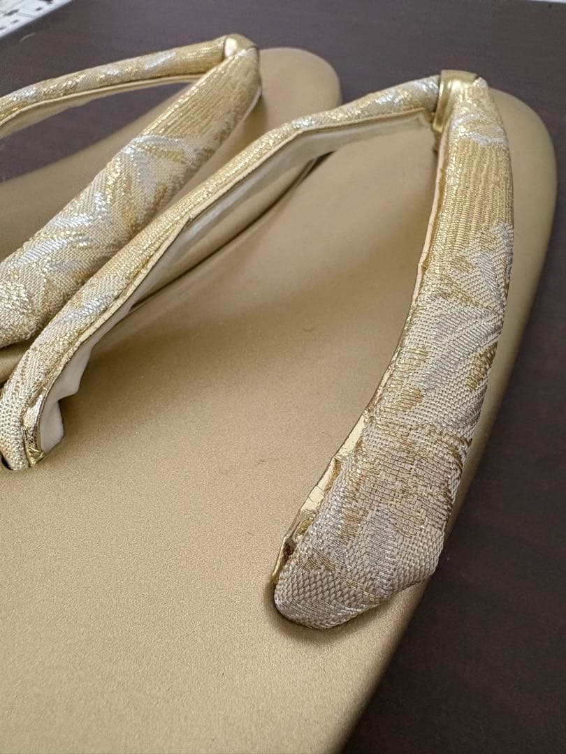 和装セット　バッグ　下駄　草履　ゴールド　着物　入学式　冠婚葬祭/C-0