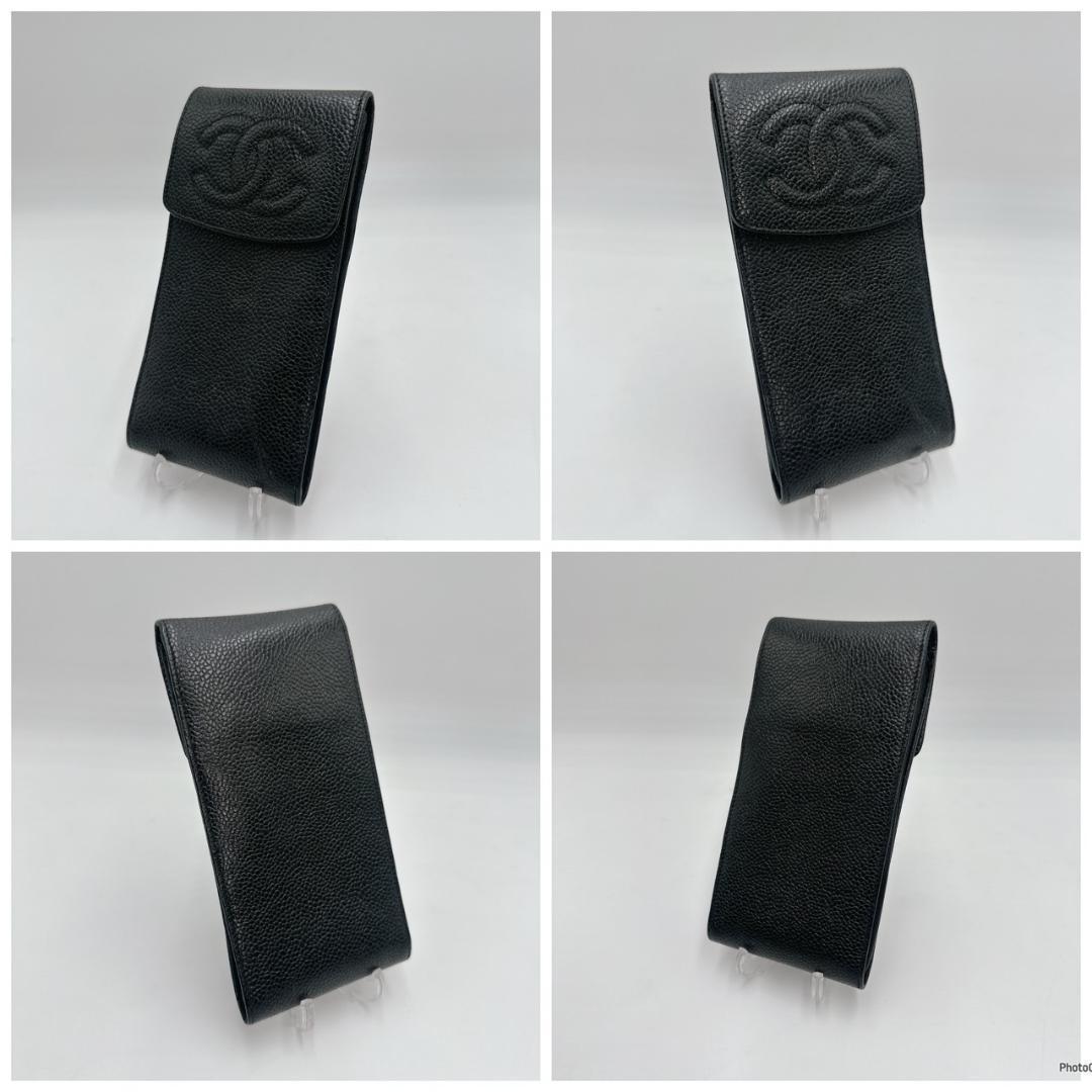 CHANEL シャネル　ヴィンテージ　ココマーク　キャビアスキン　ペンケース　③