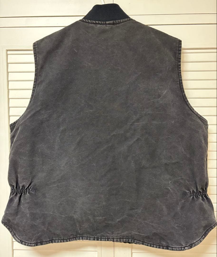 カーハート　carhartt ベスト ブラック　腰ゴム　ダック　フェード