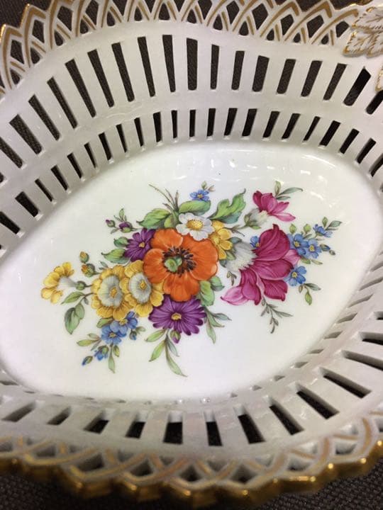 KPM パニエ　アンティーク　アフタヌーンティー　ハンドペイント