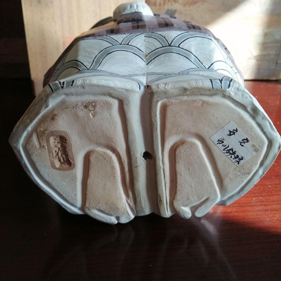 赤膚焼　市川銕琅　源義経　安宅人形　24.5cm