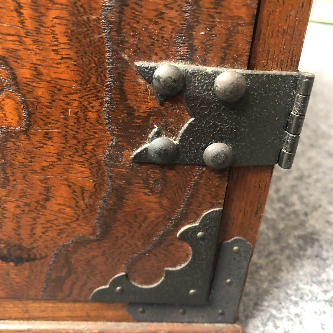 R★書道　机　ミニ箪笥　骨董　アンティーク①扉