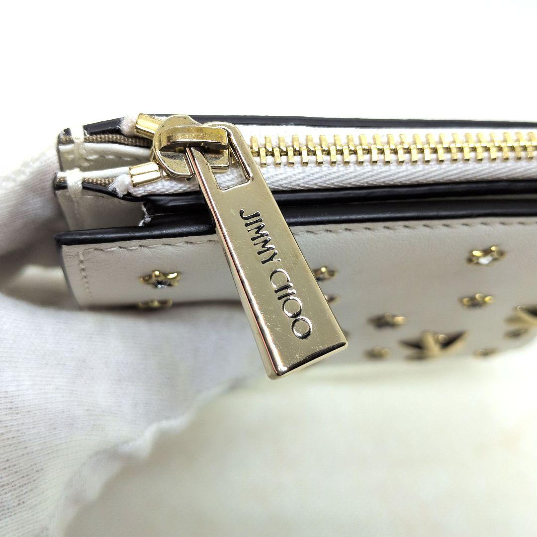 【未使用級 現行 付属品多数】ジミーチュウ　ハニ　二つ折り財布　クリスタル　ラテ