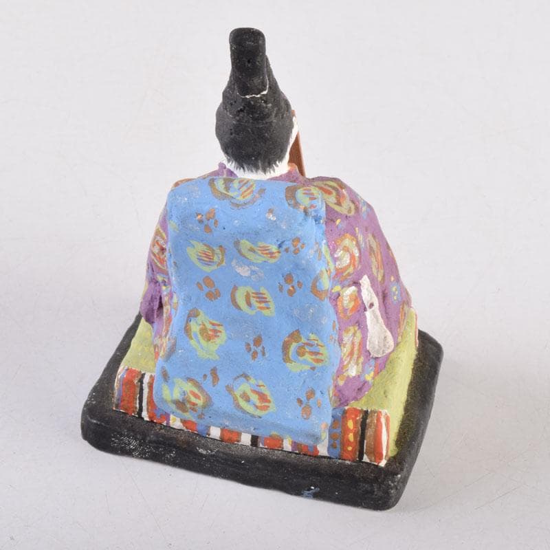 茶道具　色絵　御内裏様形　香合　在銘　時代箱　V　8455