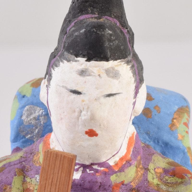 茶道具　色絵　御内裏様形　香合　在銘　時代箱　V　8455