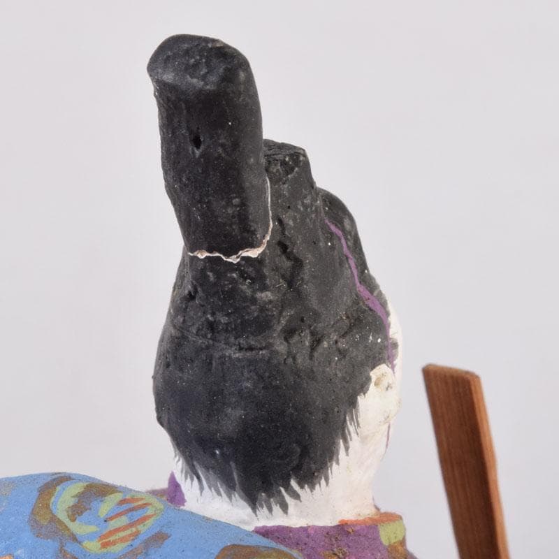 茶道具　色絵　御内裏様形　香合　在銘　時代箱　V　8455