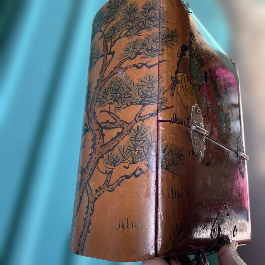 【極希少】韓国？家具 鏡付き 化粧箱　宝石箱 アンティーク　レトロ　骨董品。30