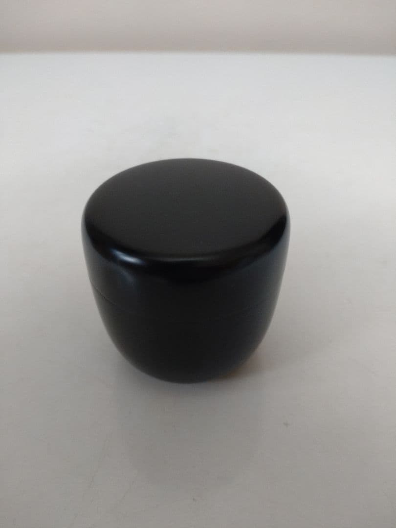 川端近左 倣利休形 黒中棗 二重箱 共箱