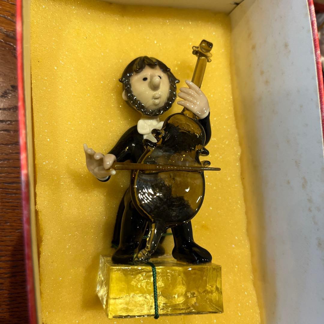 マ*ド様 希少　アンティーク　スワロフスキー　ボヘミアングラス　オーケストラ　置