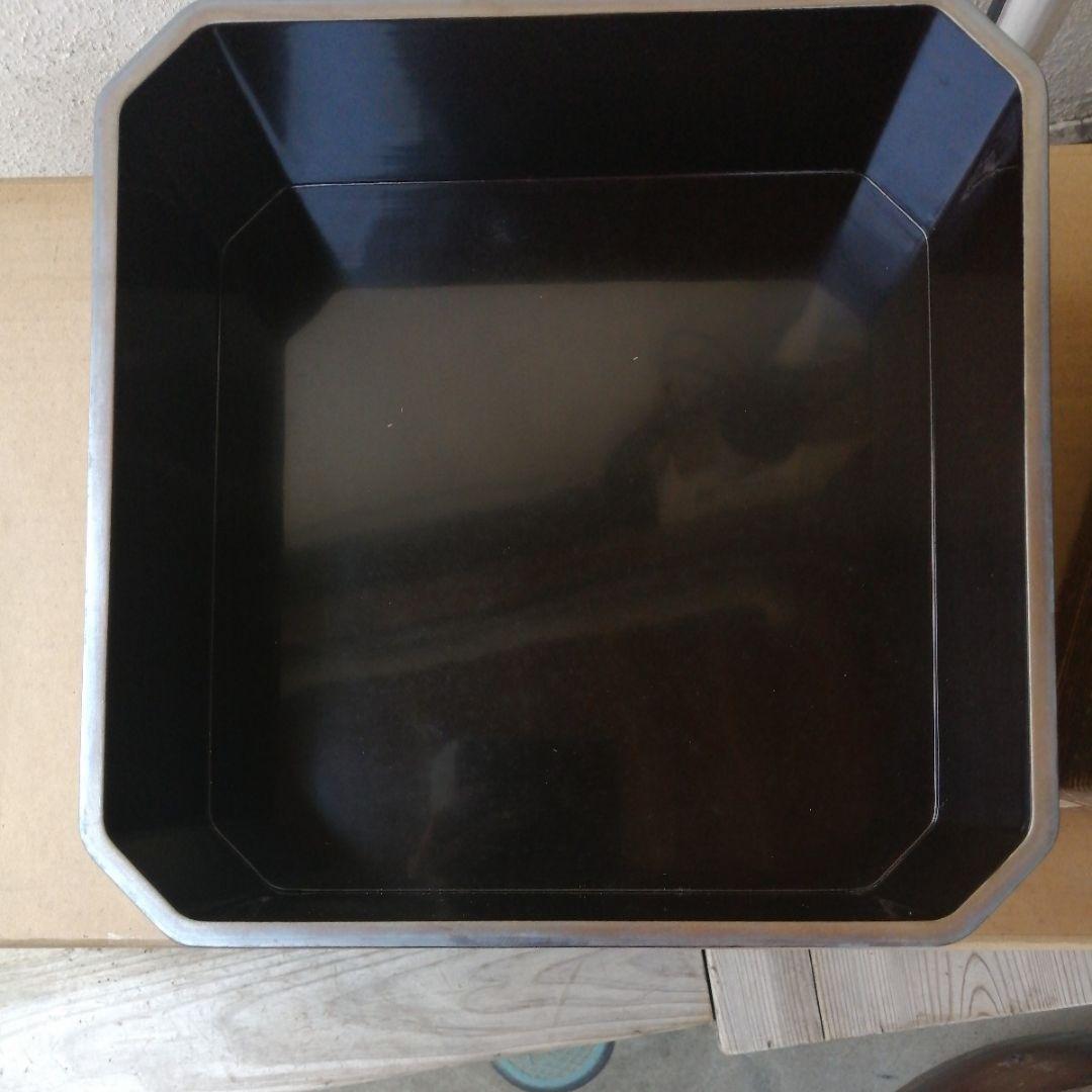 骨董　大縁高重箱　脚付　週か　蓋二枚　木製　漆器　漆　木箱