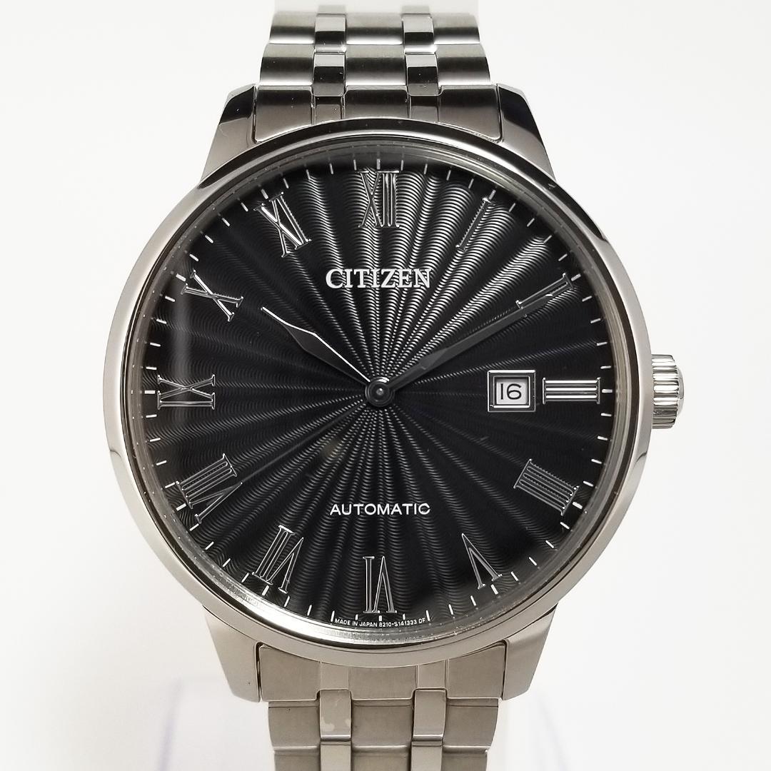 極美品 シチズン 自動巻 8210-S099935 ブラック文字盤 裏スケ