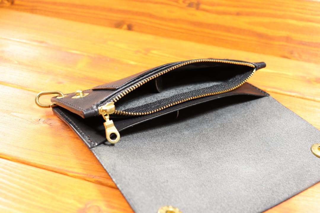 【即納商品】　ロングトラッカーウォレット　真鍮　栃木レザー