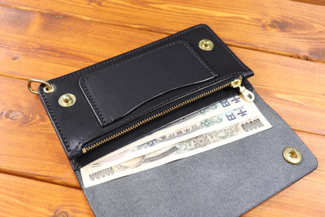 【即納商品】　ロングトラッカーウォレット　真鍮　栃木レザー