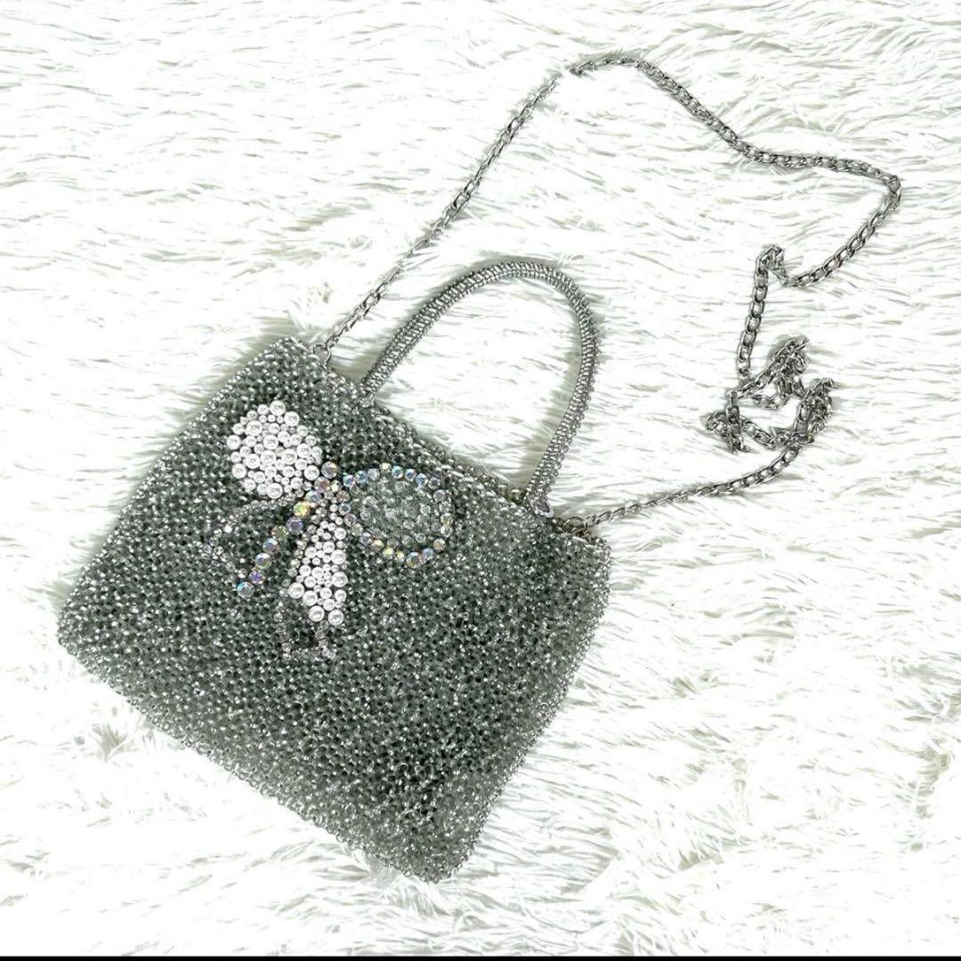 【極美品】ANTEPRIMA　アンテプリマ　ワイヤーバッグ　シルバー リボン