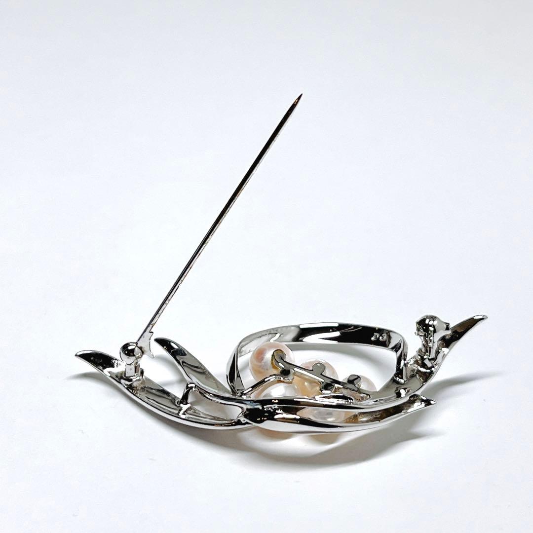 極美品✨MIKIMOTO ミキモト パール　ブローチ　コサージュ　シルバー
