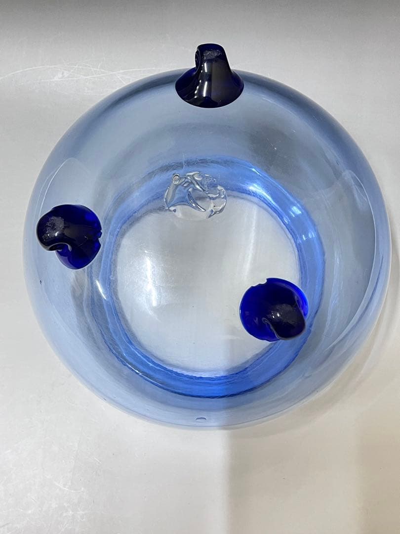 E679 猫脚硝子金魚鉢 金魚鉢 ガラス メダカ鉢 メダカ水槽 三つ脚 レトロ