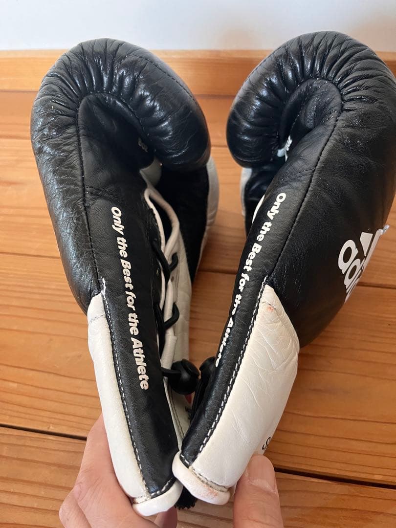 adidas ADISHORI ボクシンググローブ 黒/白 日本製　8オンス