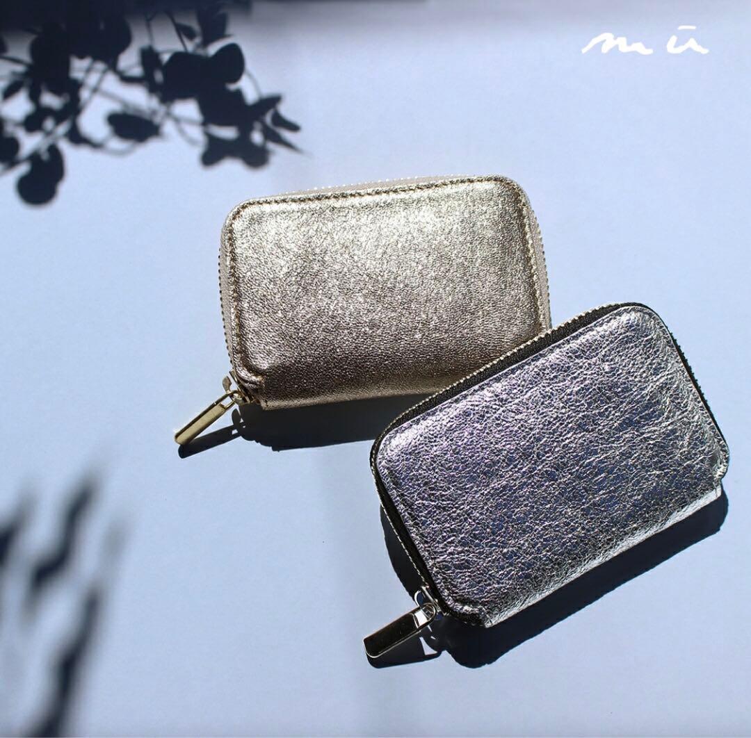 NADAYA mu 【新品】コンパクト 財布 シルバー 天然革