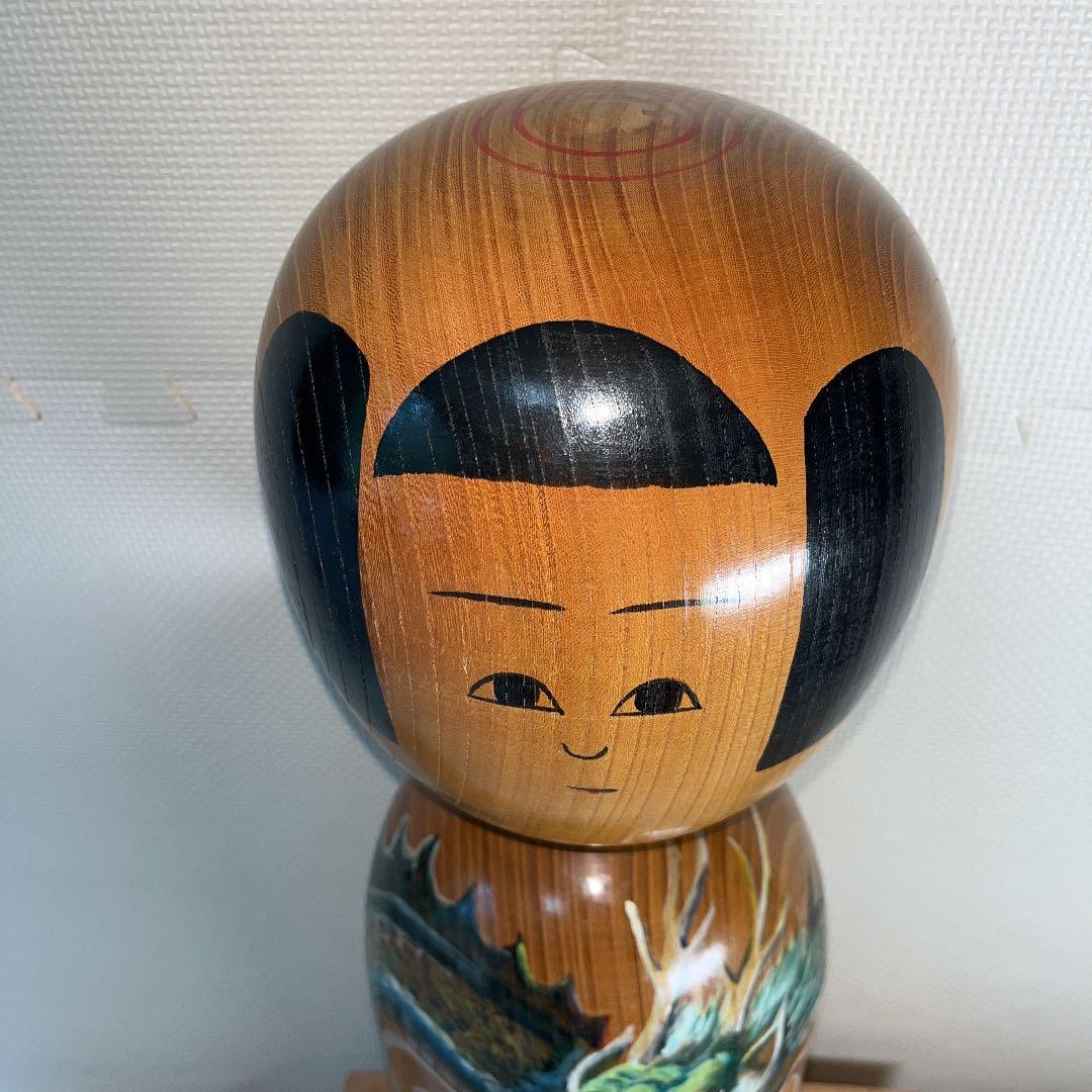 ⭕️⭕️2尺大　伝統こけし　木地山こけし　師匠伊藤常治　元祖　佐々木春男作