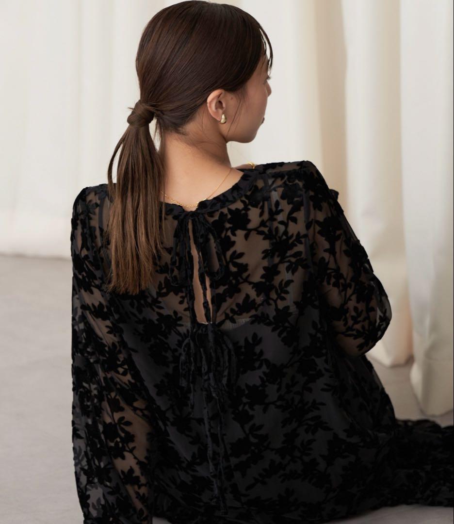 CIAOPANIC ベロアフラワーティアードワンピース