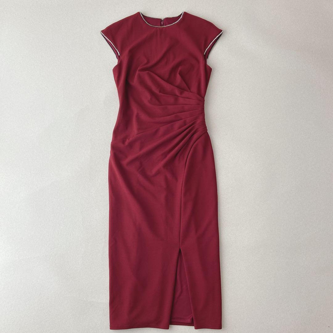 TADASHI SHOJI タダシショージ　ワインレッドタイトドレス　2020年