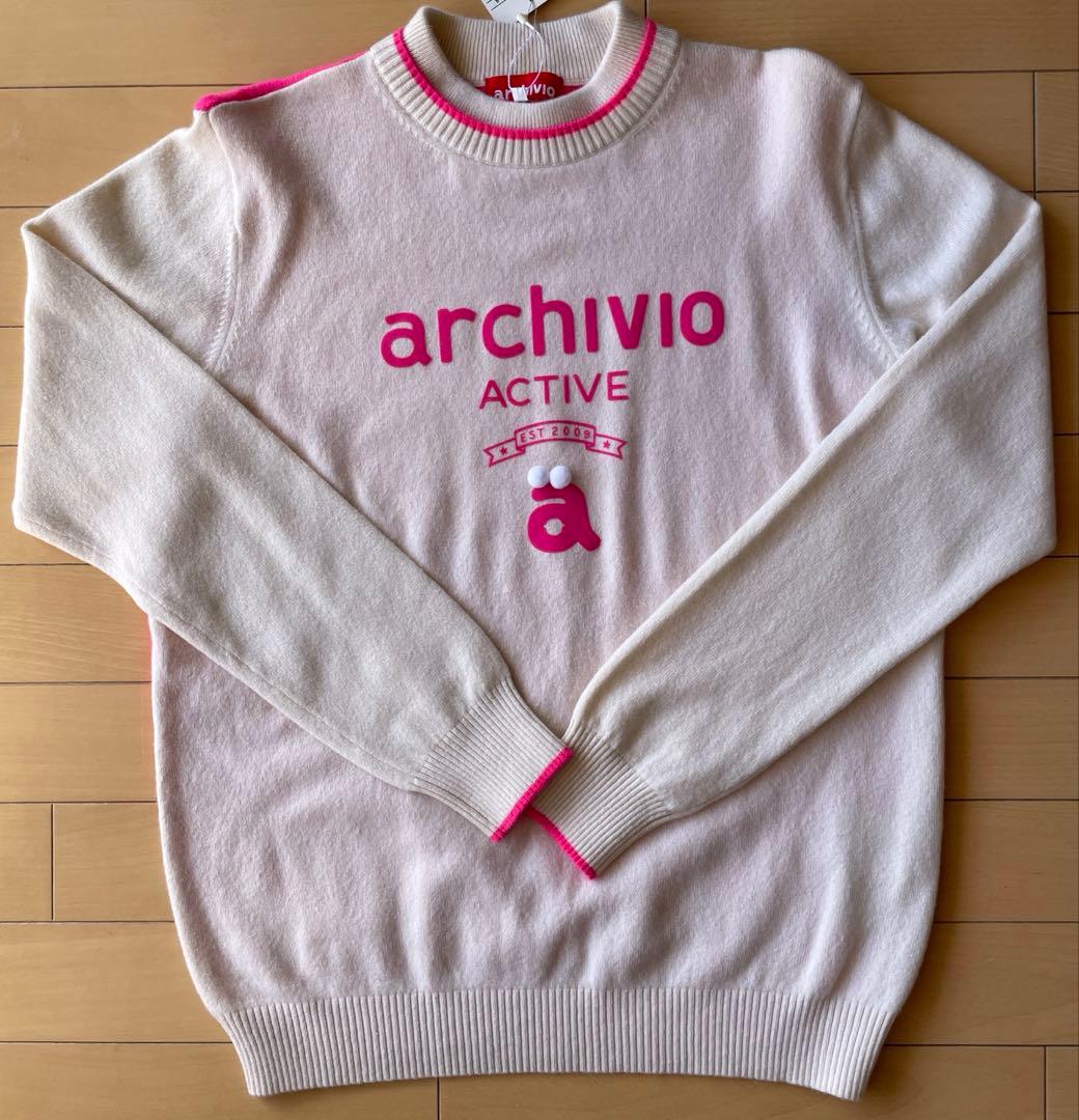 新品　archivio アクティブ セーター ホワイト/ピンク