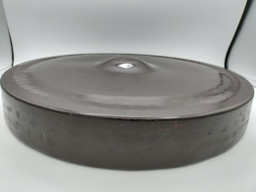 c763 銅鑼 大 バチ付 紙箱 茶道具 古物