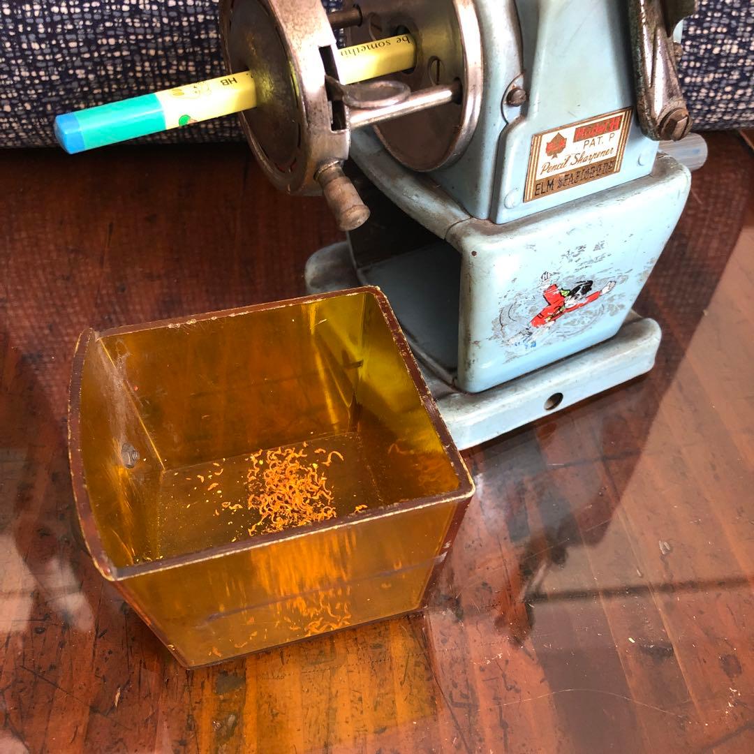 レトロ 水色 手動鉛筆削り