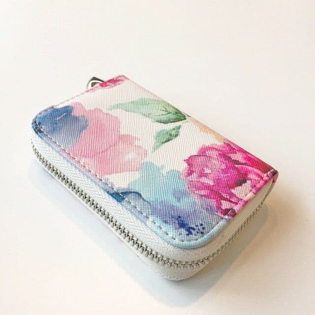 小銭入れ 花柄ホワイト