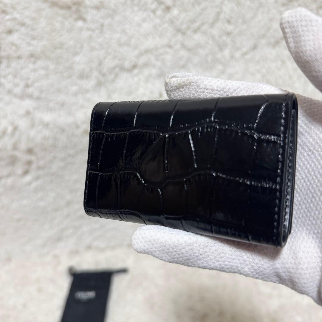 【極美品】CELINE キーケース クロコダイル型押し カーフスキン