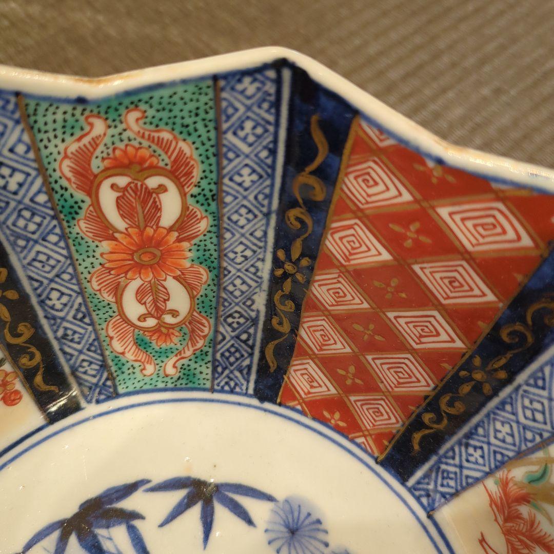 古伊万里焼 色絵 金彩 鉢 盛鉢 十角