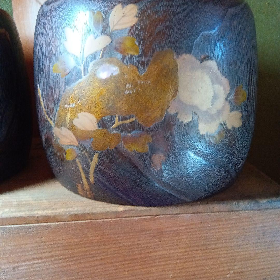 桐木蒔絵一対火鉢箱入り