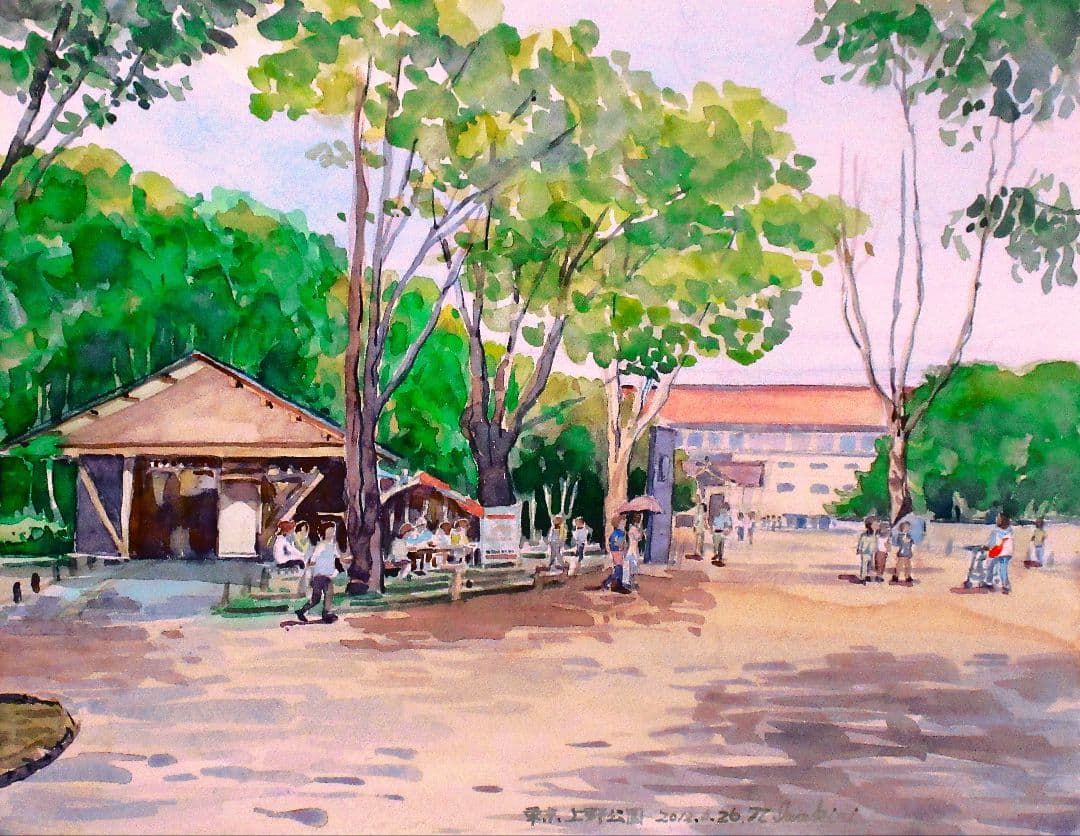 風景画 水彩画 2016年制作 F6号 額装済み