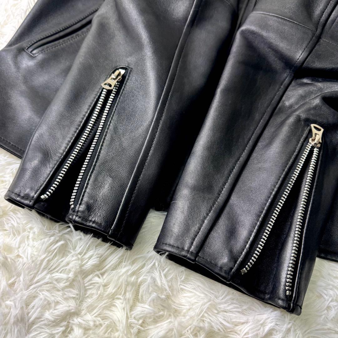 美品/希少✨schott ライダースジャケット　シングル　羊革　ブラック　XL