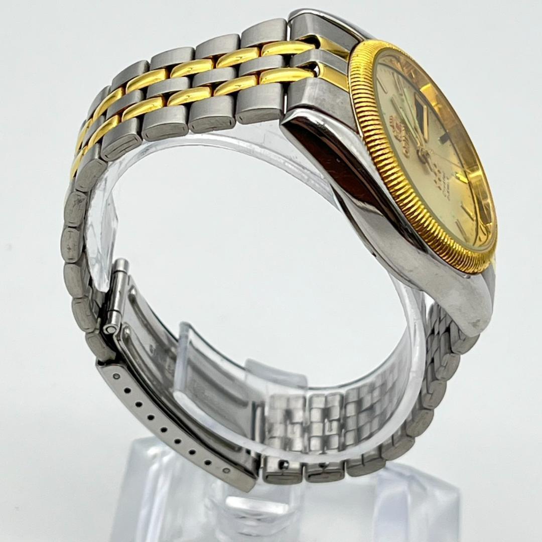 良品 オリエント スリースター 21石 腕時計 自動巻き デイデイト ゴールド