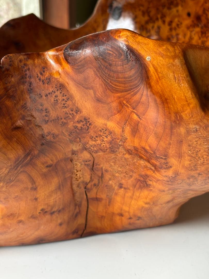 ヴィンテージ　天然木　くり抜き　カゴ　切り株 バスケット カゴ 職人　工芸品　大