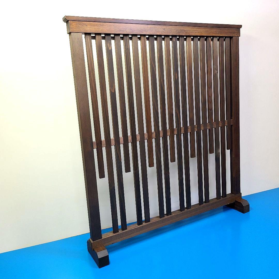 No8118【レトロ調】縦格子 衝立、パーテーション、間仕切り【吹き抜けタイプ】