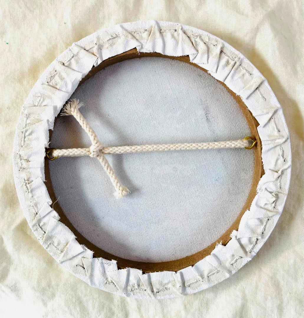 油彩 絵画 『空』丸形アートパネル 直径20cmインテリア 絵画 原画