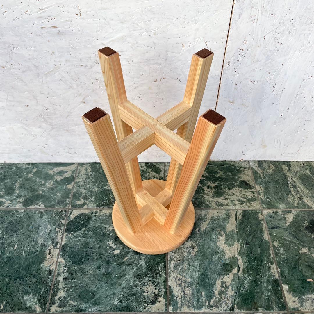 TORA　国産ひのき　丸椅子　木製スツール