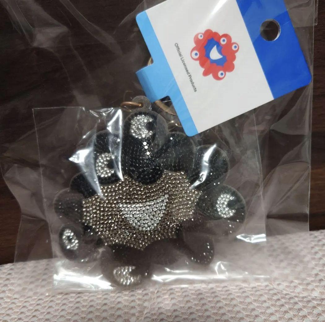 関西万博　黒ミャクミャクラインストーンマスコットキーホルダー